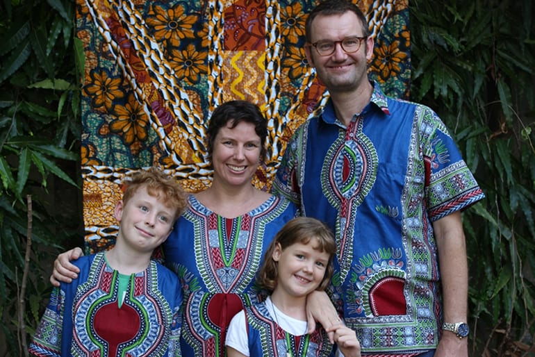 Dr Julian Eaton with his family
