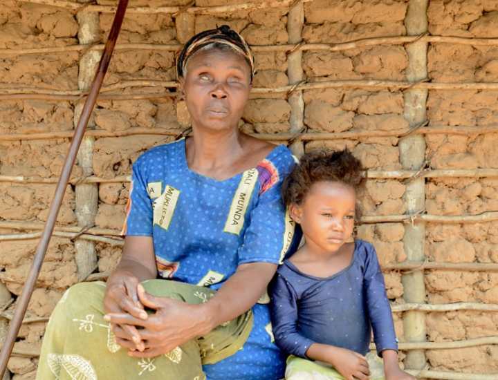 Child with her blind grandmother