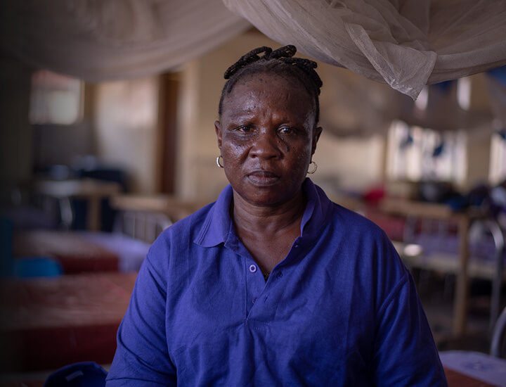 Olubunmi looking at the camera.