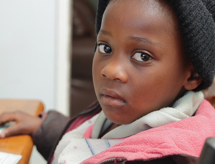 Camille looking at the camera