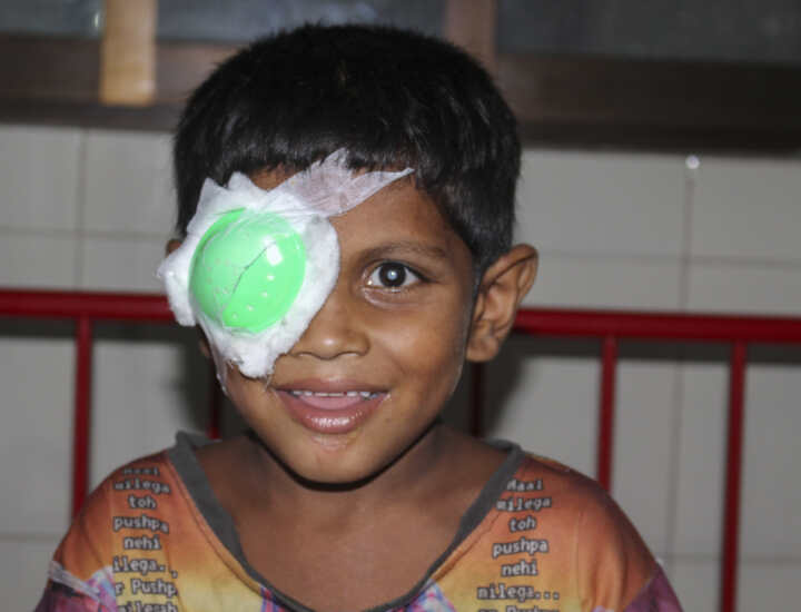 A boy smiling
